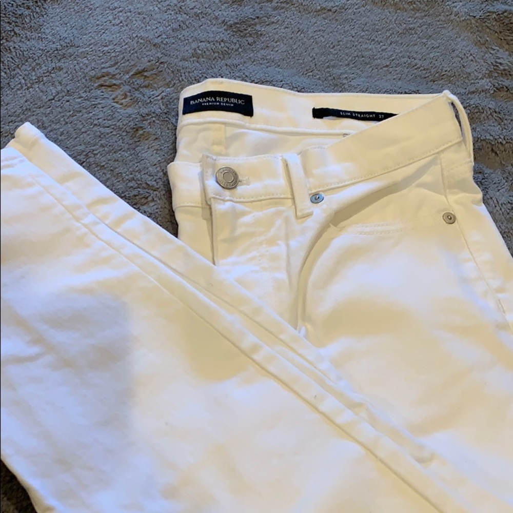 Banana republic white jeans.
